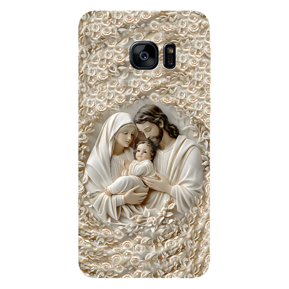 La Sainte Famille - Coque de téléphone personnalisée avec impression chrétienne intégrale