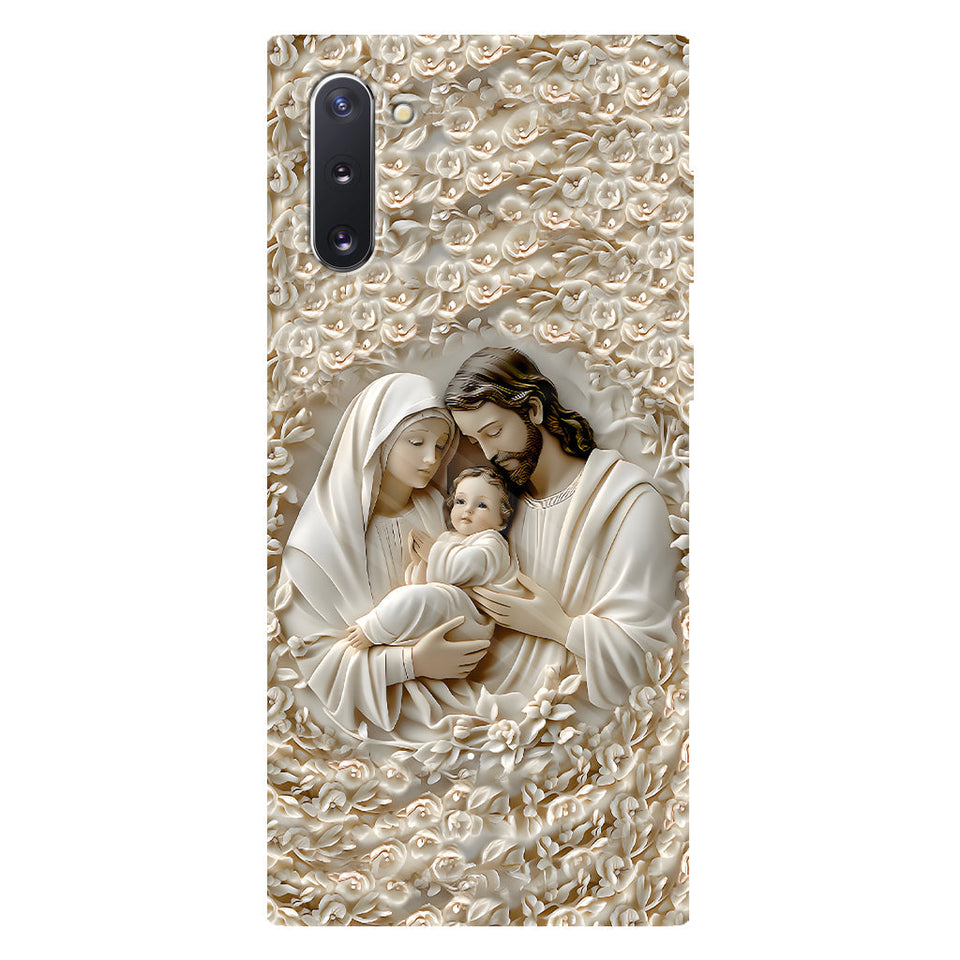 La Sainte Famille - Coque de téléphone personnalisée avec impression chrétienne intégrale