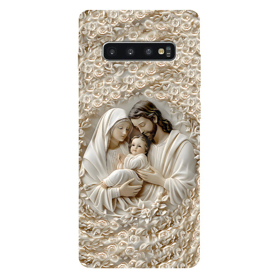 La Sainte Famille - Coque de téléphone personnalisée avec impression chrétienne intégrale