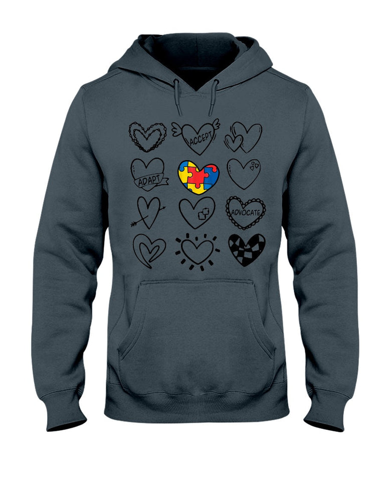 Accept Adapt Advocate - Autism Awareness T-shirt and Hoodie 0520