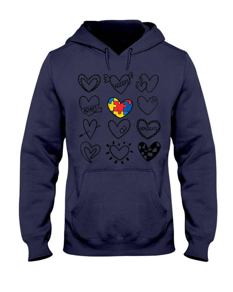 Accept Adapt Advocate - Autism Awareness T-shirt and Hoodie 0520