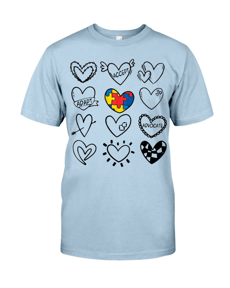 Accept Adapt Advocate - Autism Awareness T-shirt and Hoodie 0520