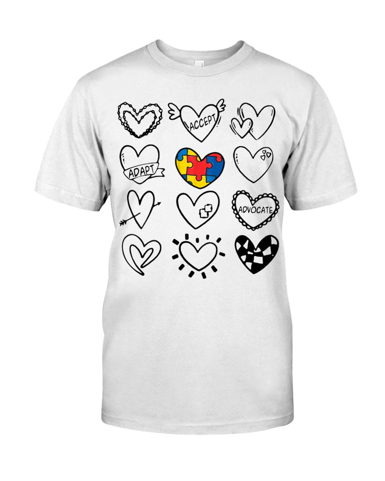 Accept Adapt Advocate - Autism Awareness T-shirt and Hoodie 0520