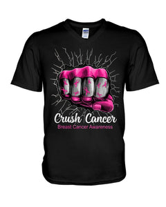 Crush Cancer - Breast Cancer Awareness T-shirt and Hoodie 0822