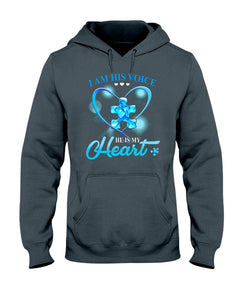 I Am His Voice He Is My Heart - Autism Awareness T-shirt and Hoodie 0520