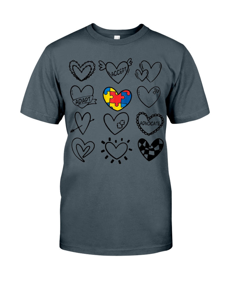 Accept Adapt Advocate - Autism Awareness T-shirt and Hoodie 0520