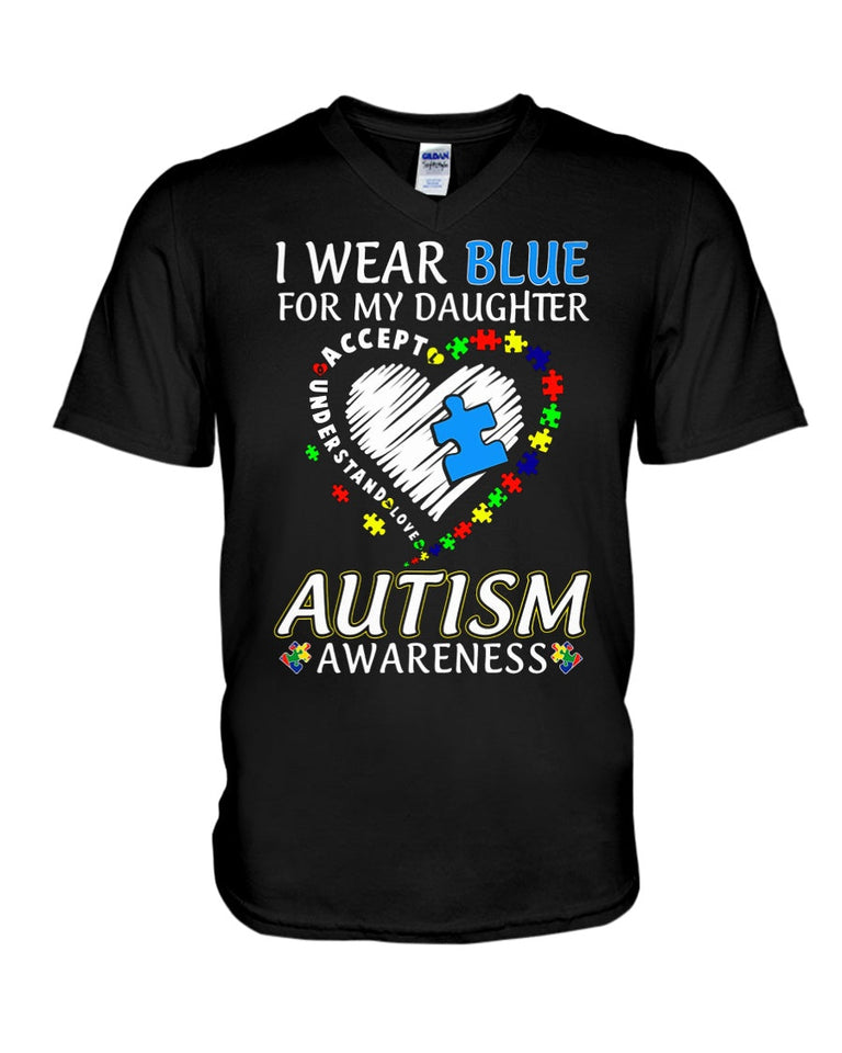 I Wear Blue For My Daughter - Autism Awareness T-shirt and Hoodie 0921
