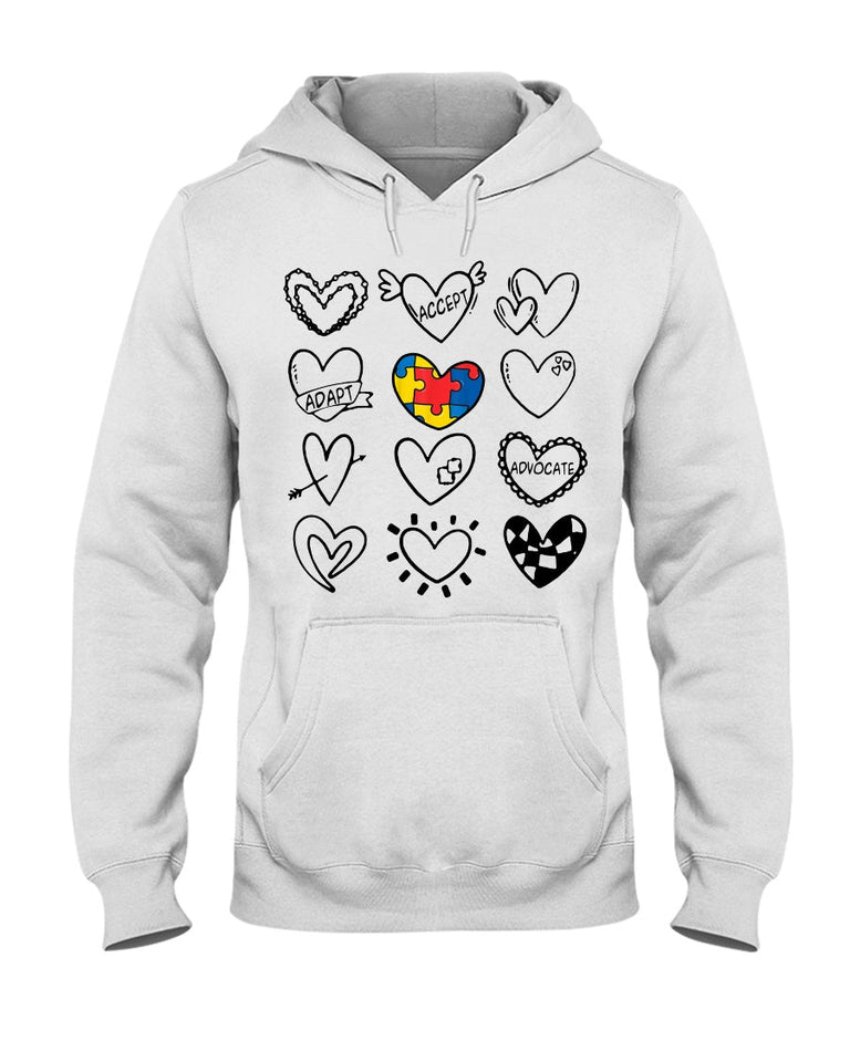 Accept Adapt Advocate - Autism Awareness T-shirt and Hoodie 0520