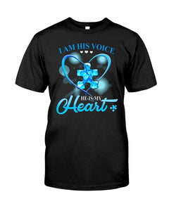 I Am His Voice He Is My Heart - Autism Awareness T-shirt and Hoodie 0520