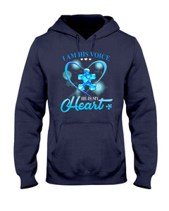 I Am His Voice He Is My Heart - Autism Awareness T-shirt and Hoodie 0520