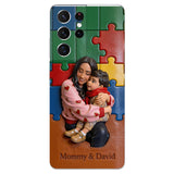 Autism Mom - Personalized Autism Awareness 3D Embossed Leather Phone Case