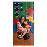 Autism Mom - Personalized Autism Awareness 3D Embossed Leather Phone Case