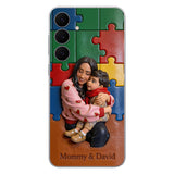 Autism Mom - Personalized Autism Awareness 3D Embossed Leather Phone Case