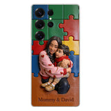 Autism Mom - Personalized Autism Awareness 3D Embossed Leather Phone Case