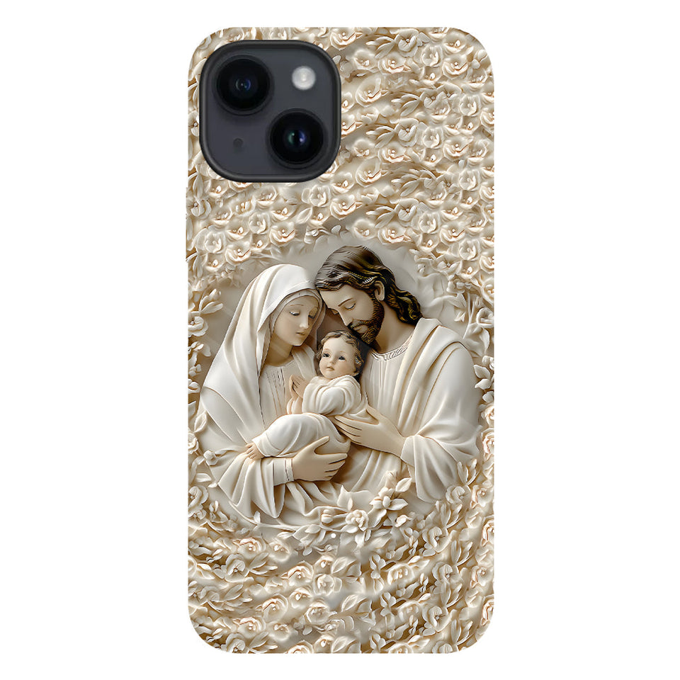 La Sainte Famille - Coque de téléphone personnalisée avec impression chrétienne intégrale