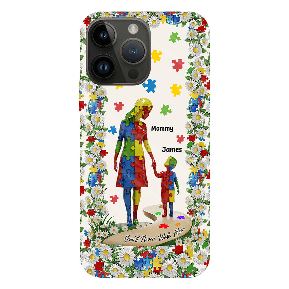 You'll Never Walk Alone - Personalized Autism Awareness Full Print Phone Case