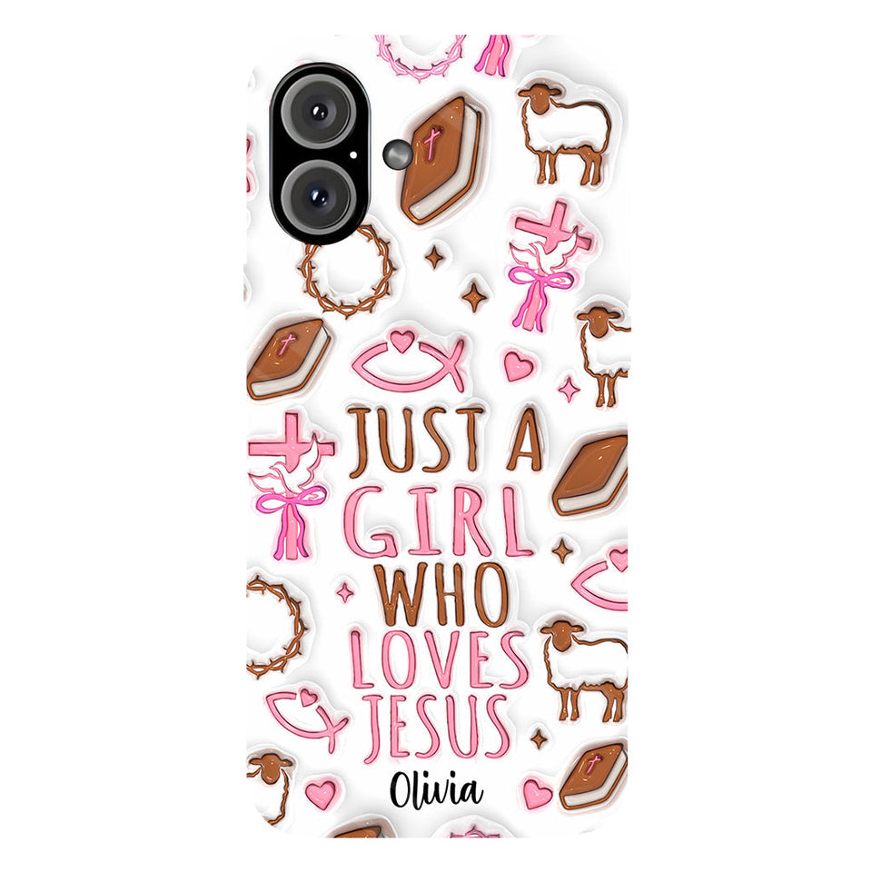 Just A Girl Who Loves Jesus - Personalized Christian Full Print Phone Case